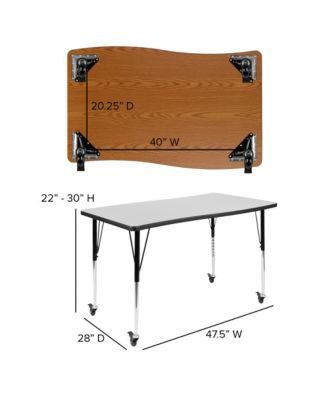 Mobile 76" Oval Wave Collaborative Laminate Activity Table Set With 16" Student Stack Chairs