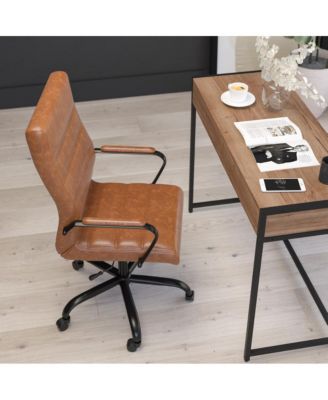 1 Pc Faux Leather Padded Arm Contemporary High-Back Office Chair