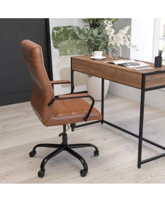 1 Pc Faux Leather Padded Arm Contemporary High-Back Office Chair