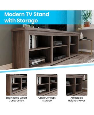 65" Wooden Fincastle 6 Cubby  Tv Stand For Up To 80" Tv'S
