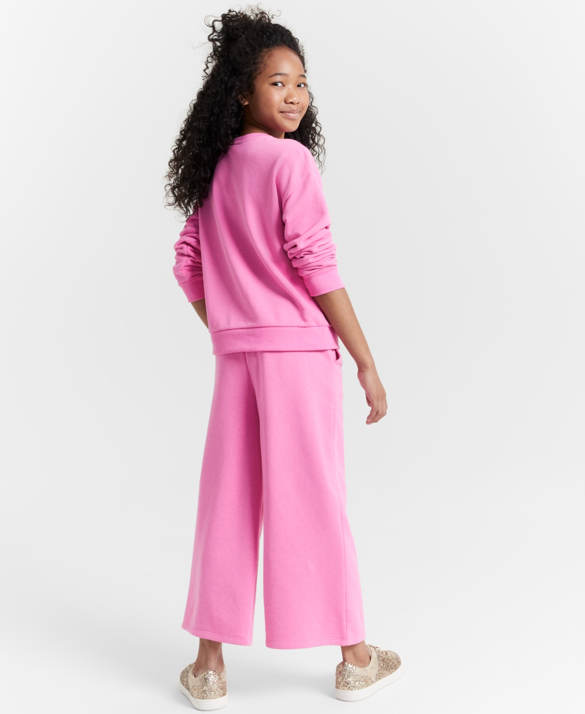 Epic Threads Girls Cropped Wide-Leg French Terry Pants, Created for Macy's