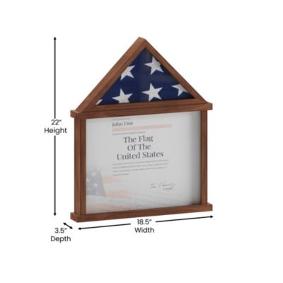 Hughes Flag Display Case With Certificate Holder