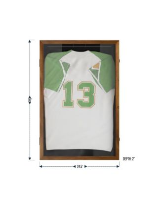 Jersey Display Case - Solid Wood with UV Treated Acrylic Window - Anti-Theft Lock with 2 Keys - For All Types of Jerseys