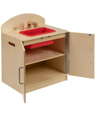 Children's Wooden Kitchen Sink With Turnable Knobs For Commercial Or Home Use