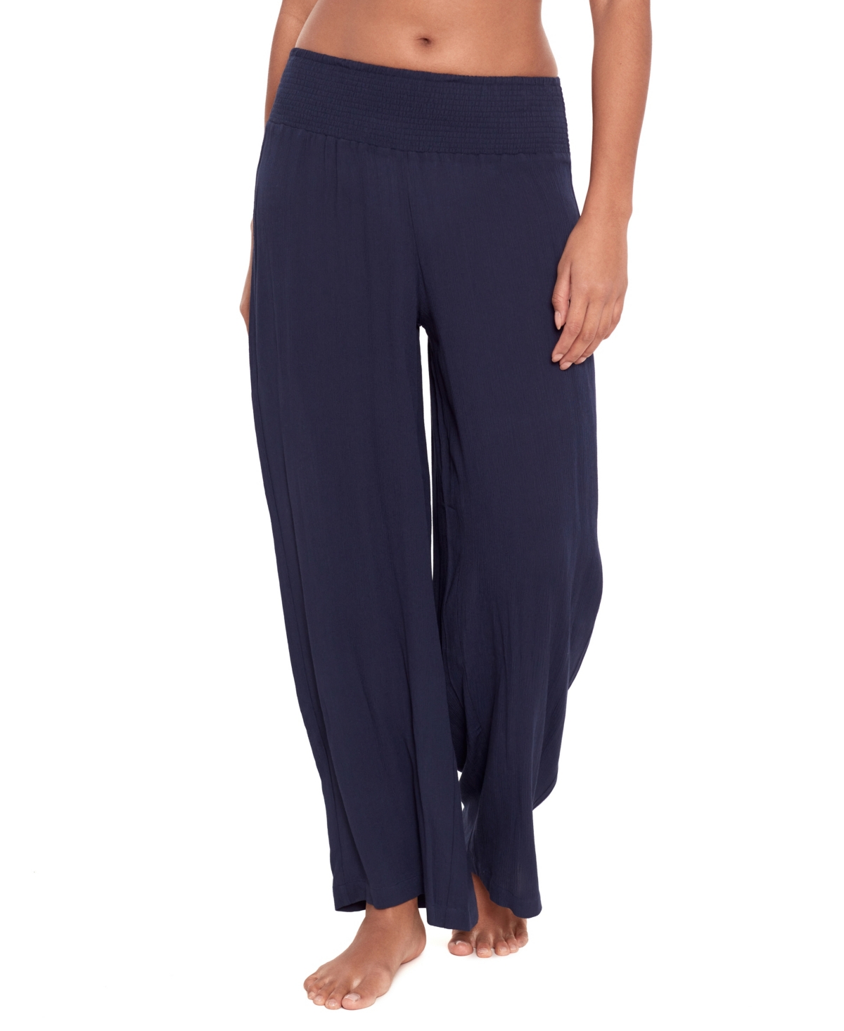 Women's Smocked Waist Pant - Dark navy