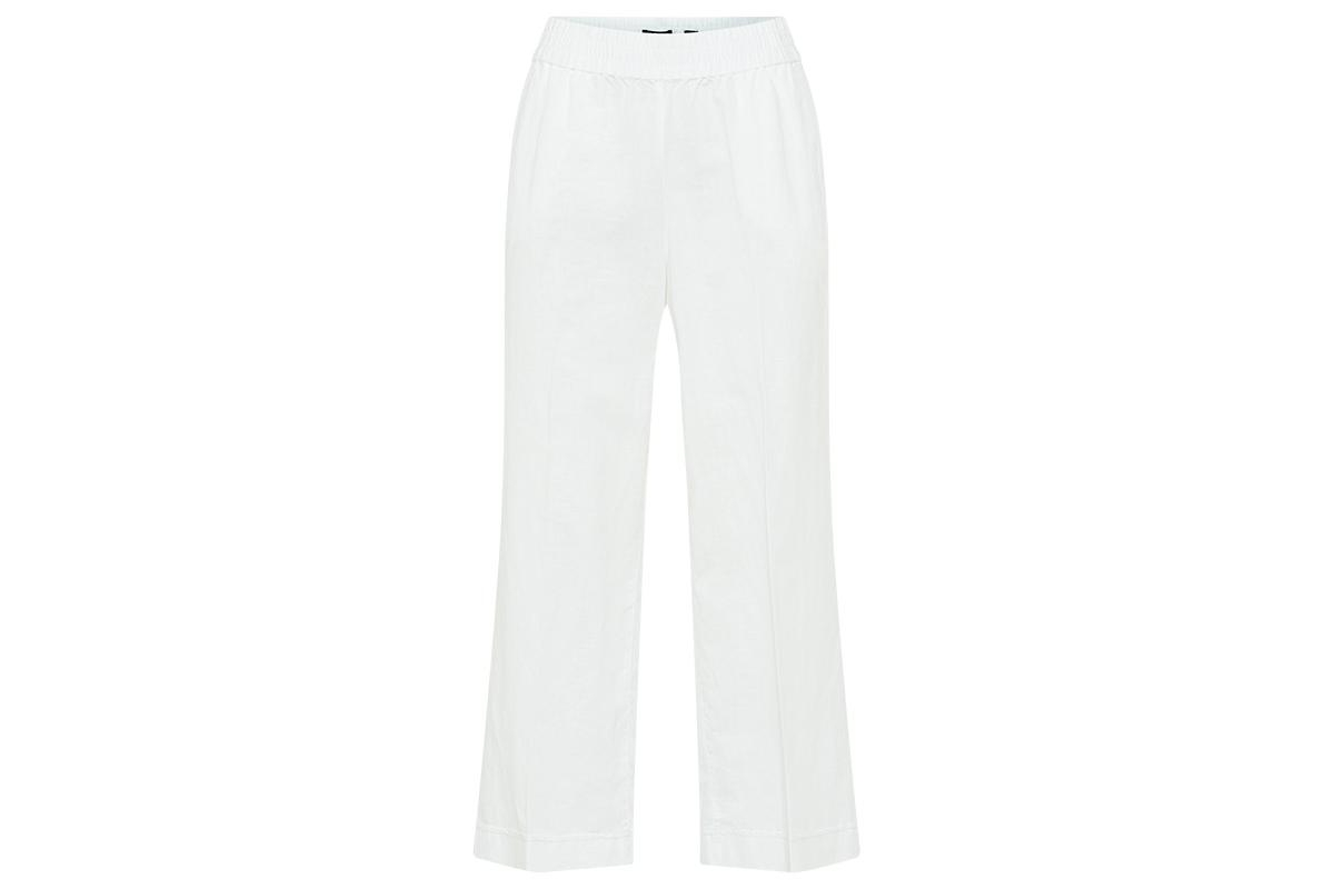 Women's Anna Fit Wide Leg Cotton Linen Pull-On Culottes - White