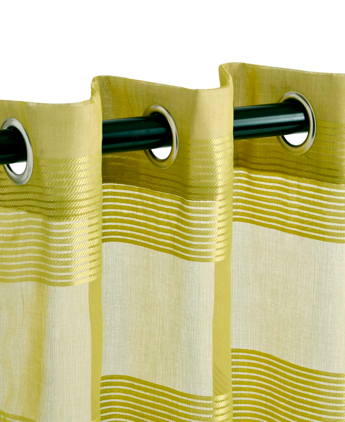Superior Traditional Dalisto Rope Textured Sheer Modern 2-Piece Curtain Set with Grommet Top Header, 52
