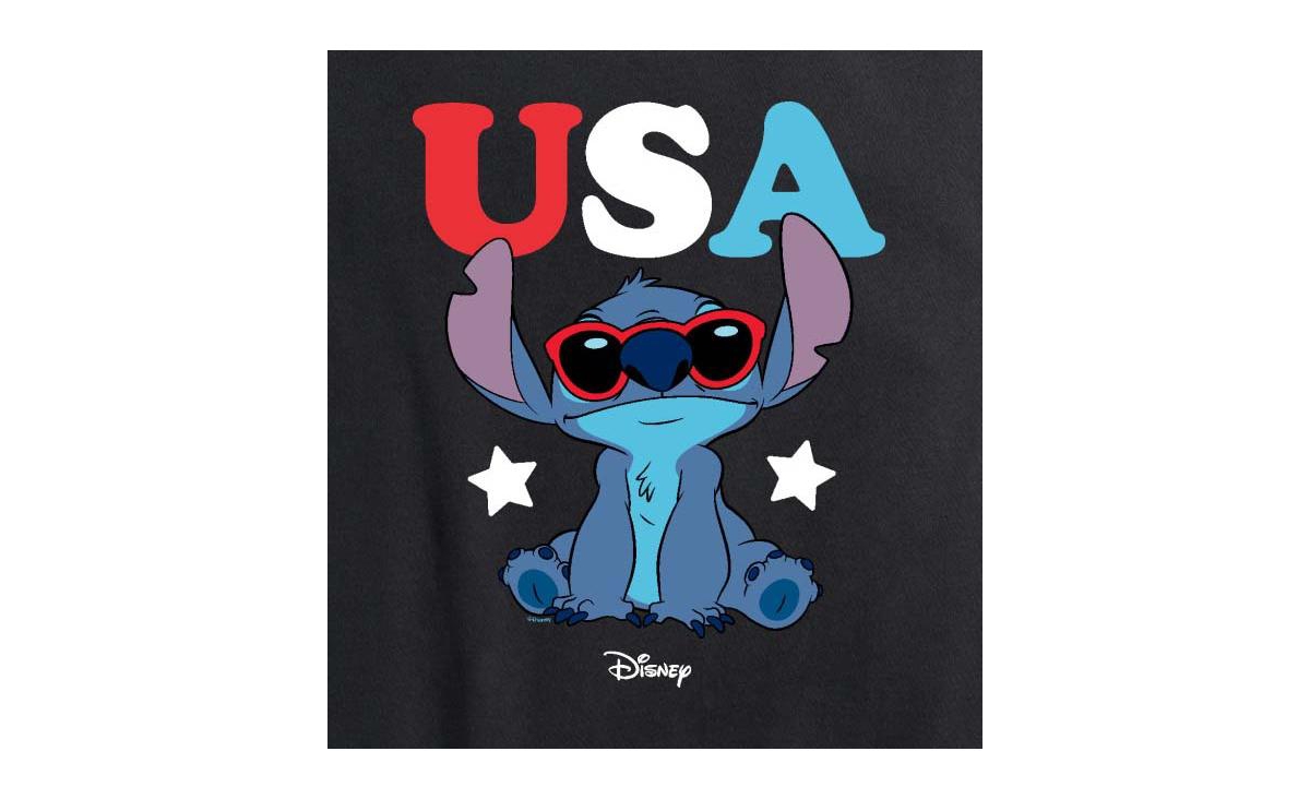 Hybrid Apparel Trendy Plus Size Stitch Usa Graphic T-shirt In Black