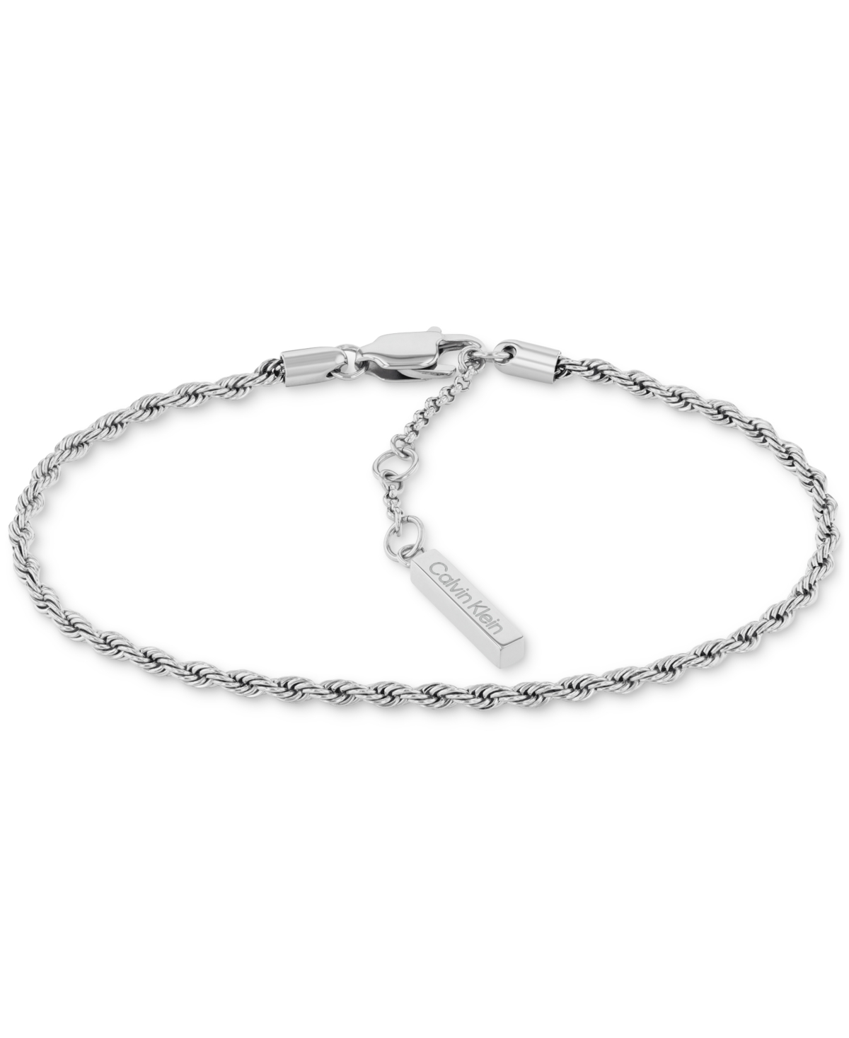 Shop Calvin Klein Stainless Steel 3-pc. Set Mixed Chain Link Bracelets In Silver
