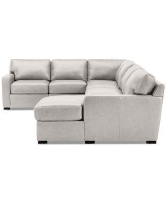 Radley 136" 5-Pc. Leather Square Corner Modular Chase Sectional