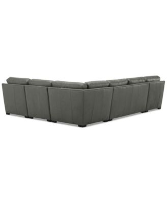 Radley 136" 5-Pc. Leather Square Corner Modular Chase Sectional