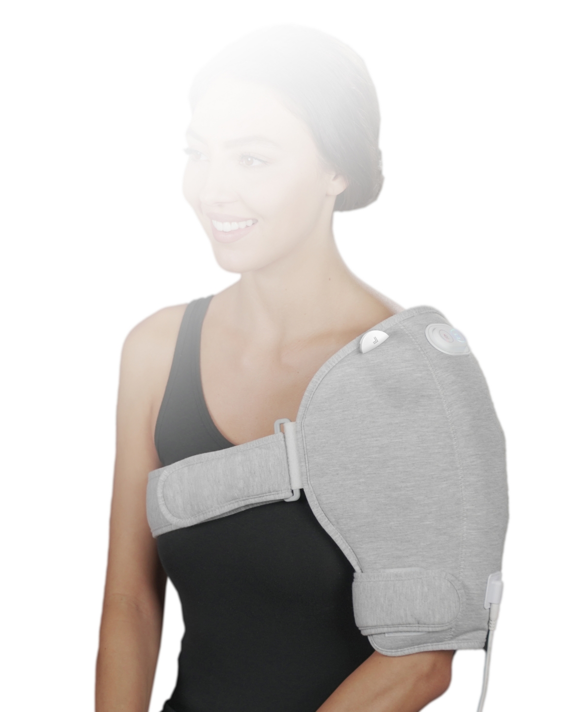 Shop Sharper Image Calming Heat Massaging Heated Shoulder Wrap In Gray