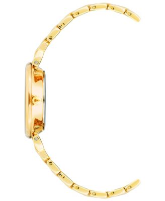 Women's Quartz Gold-Tone Alloy Link and Mother of Pearl Bracelet Watch, 30mm