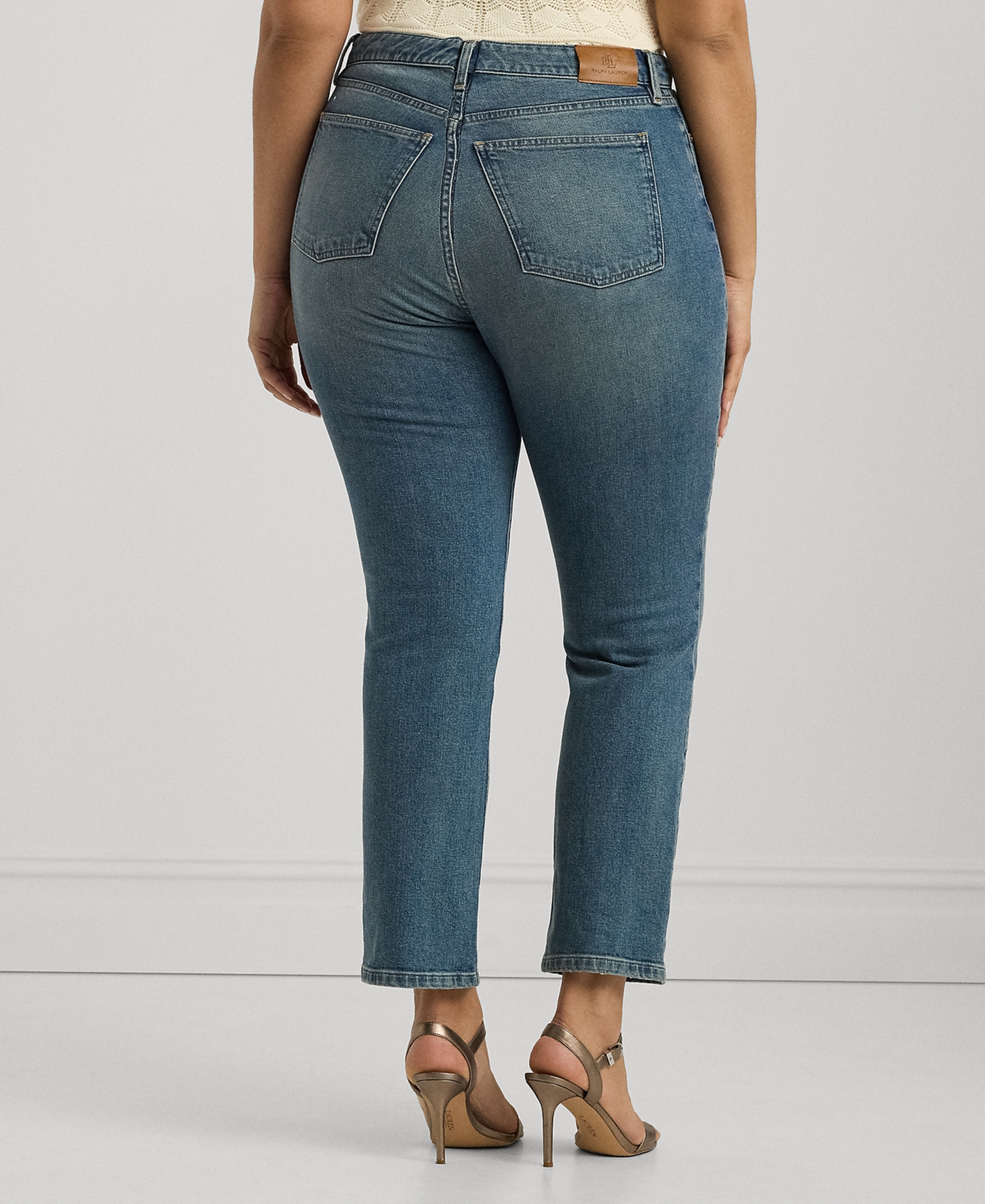 Lauren Ralph Lauren Plus Size High-Rise Straight Ankle Jeans