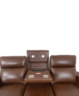 Greymel 84" Zero Gravity Leather Sofa with Power Headrests, Created for Macy's