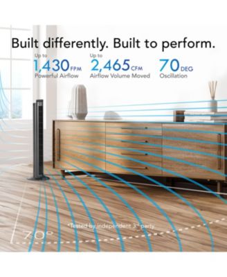 OZI42 42" Whole Room Air Circulator Tower Fan with Remote Control