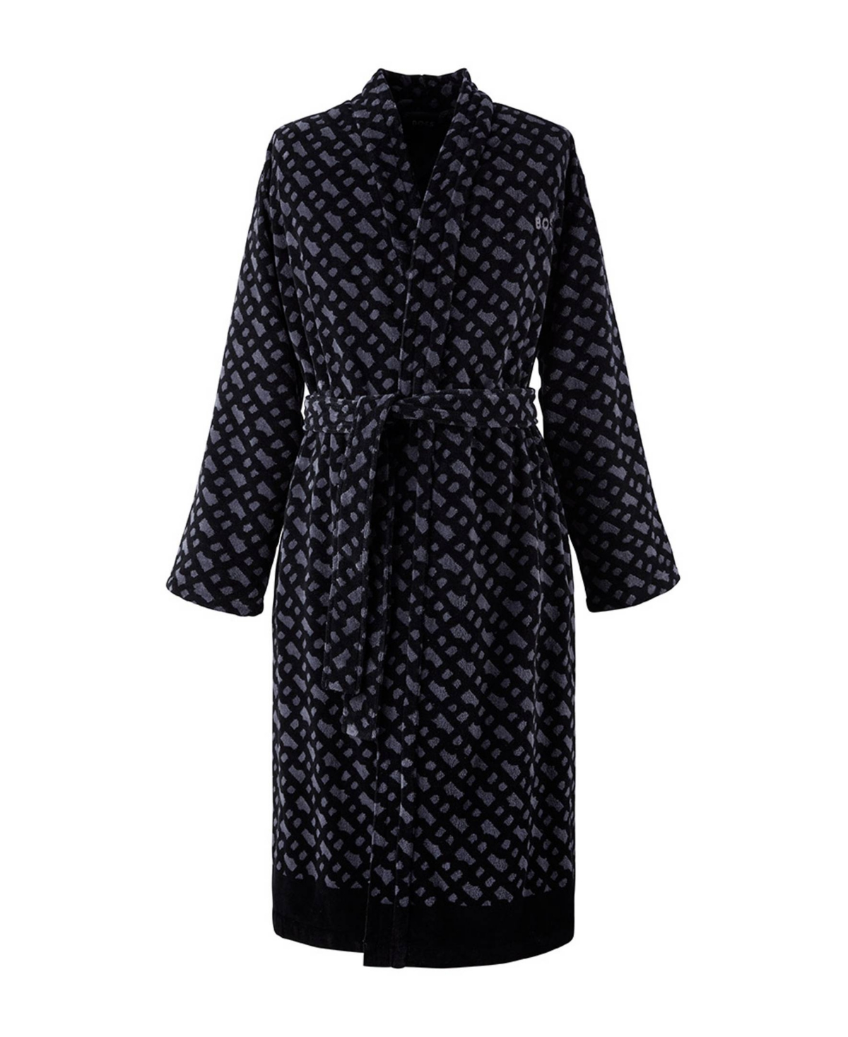 Boss Home B Monogram Velour Jacquard Men's Bathrobe