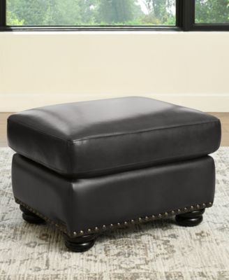 Arther 26" Leather Traditional Ottoman