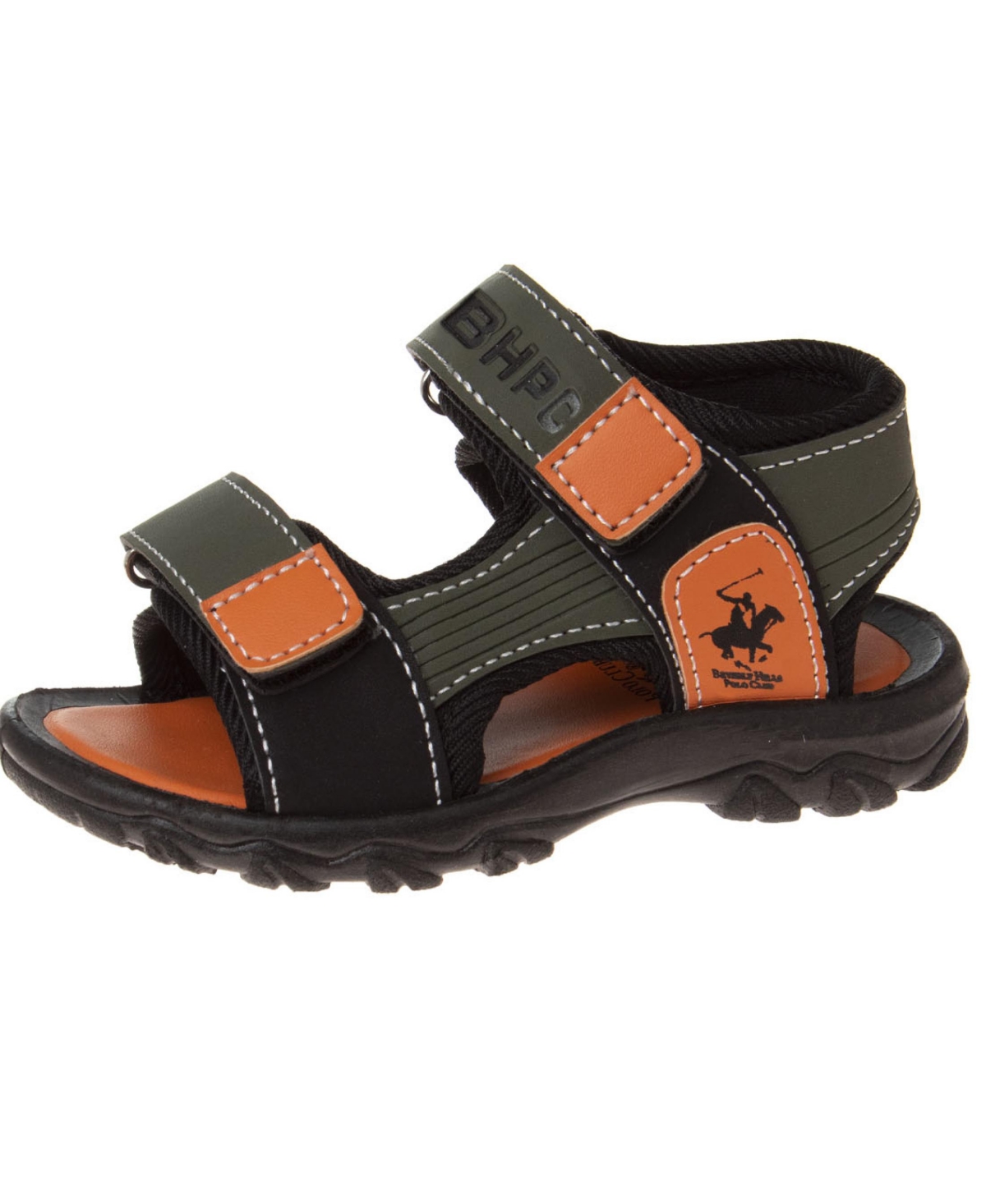 Beverly Hills Polo Club Babies' Toddler Double Hook And Loop Sandals In Black