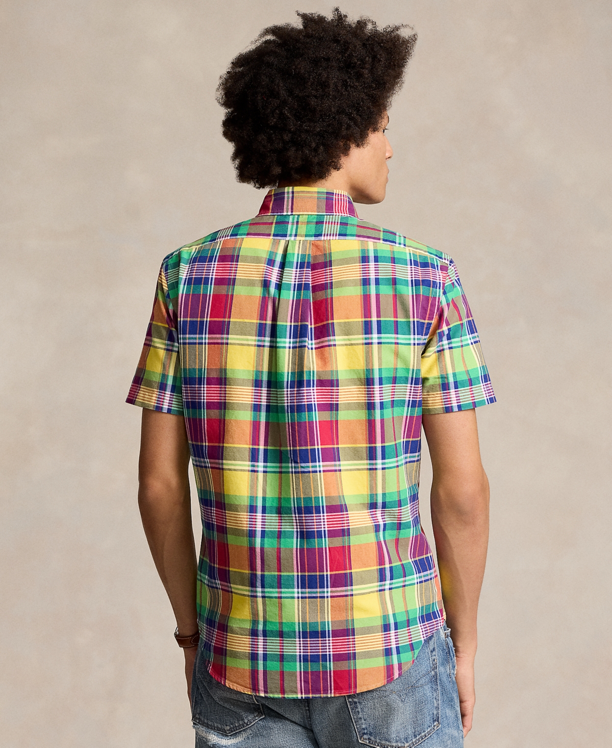 Polo Ralph Lauren Men's Classic-Fit Yarn-Dyed Plaid Cotton Oxford Button-Down Shirt -Red Multi