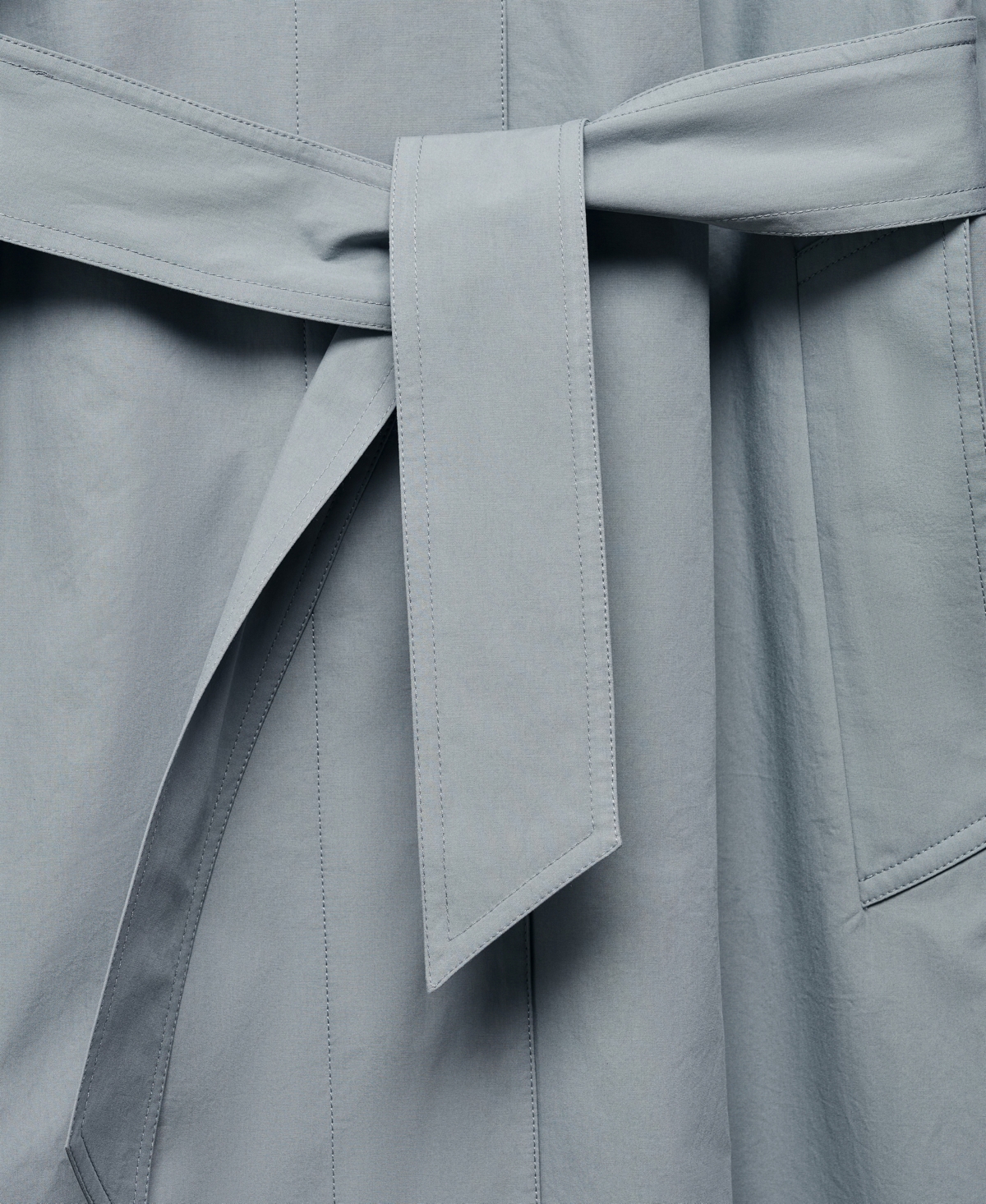 Shop Mango Women's Belted Cotton Trench Coat In Medium Blue