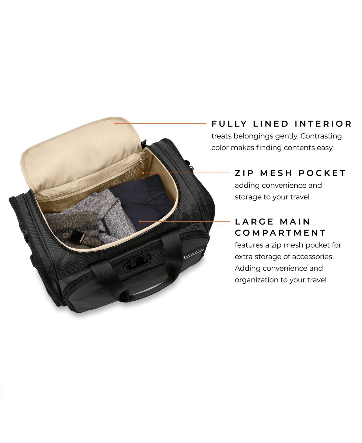 Сумка Briggs & Riley Baseline Underseat Duffle, цвет: Чёрный — фото 7