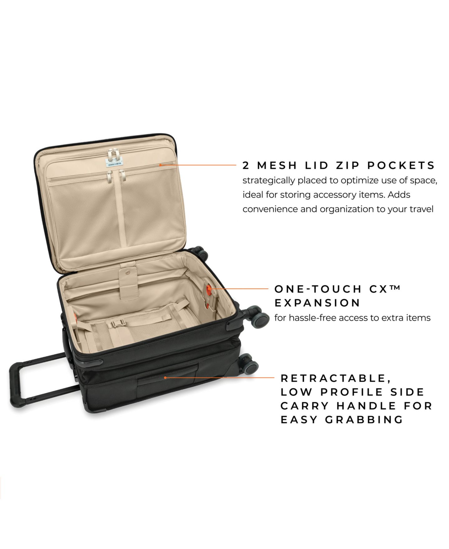 Чемодан Briggs & Riley Baseline Global Carry-On Spinner, цвет: Чёрный — фото 6