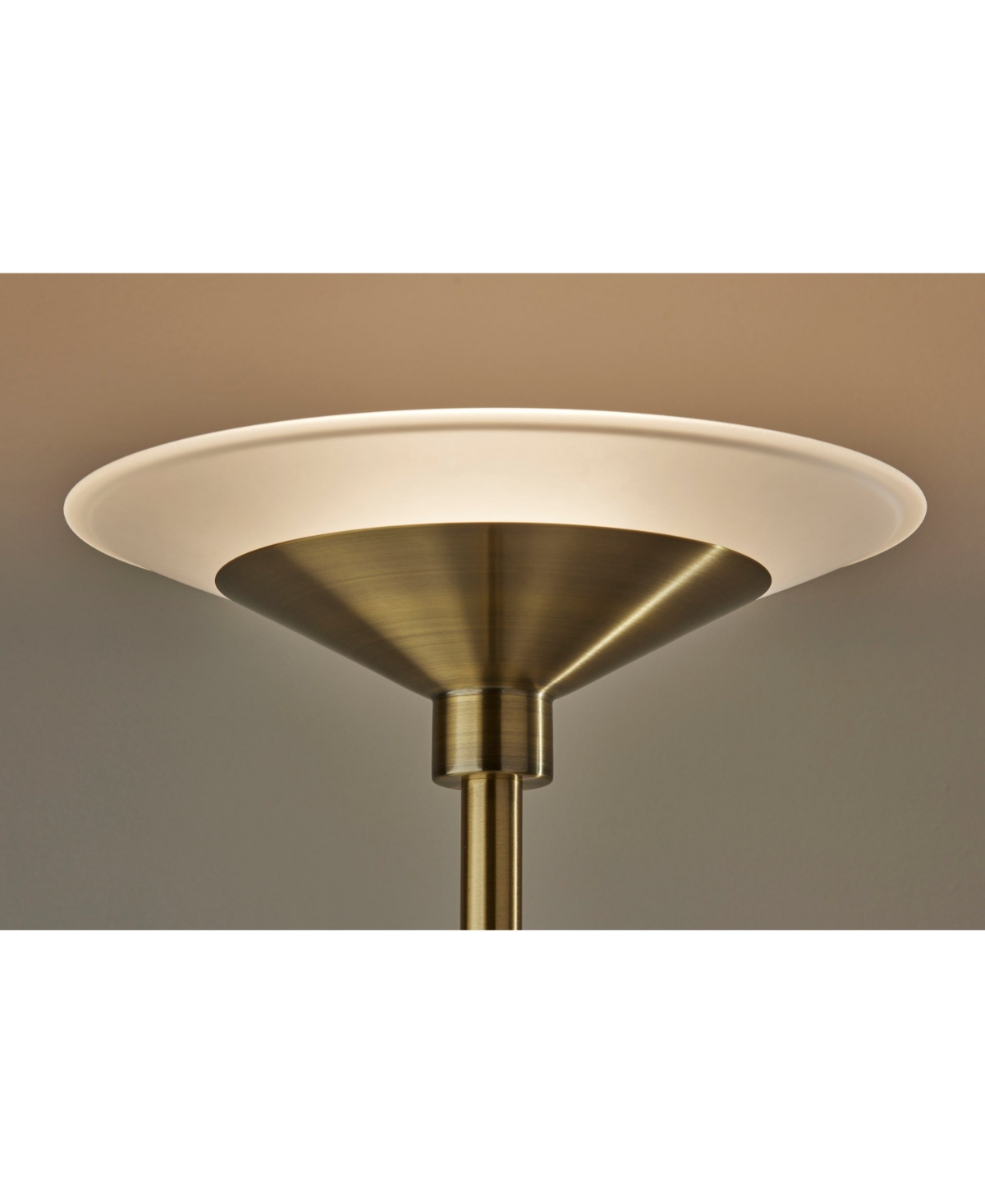Adesso 71" Solar Led Torchiere In Antique-like Brass