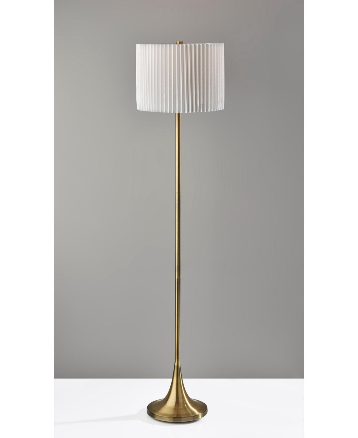 Adesso 60" Eli Floor Lamp In Antique-like Brass