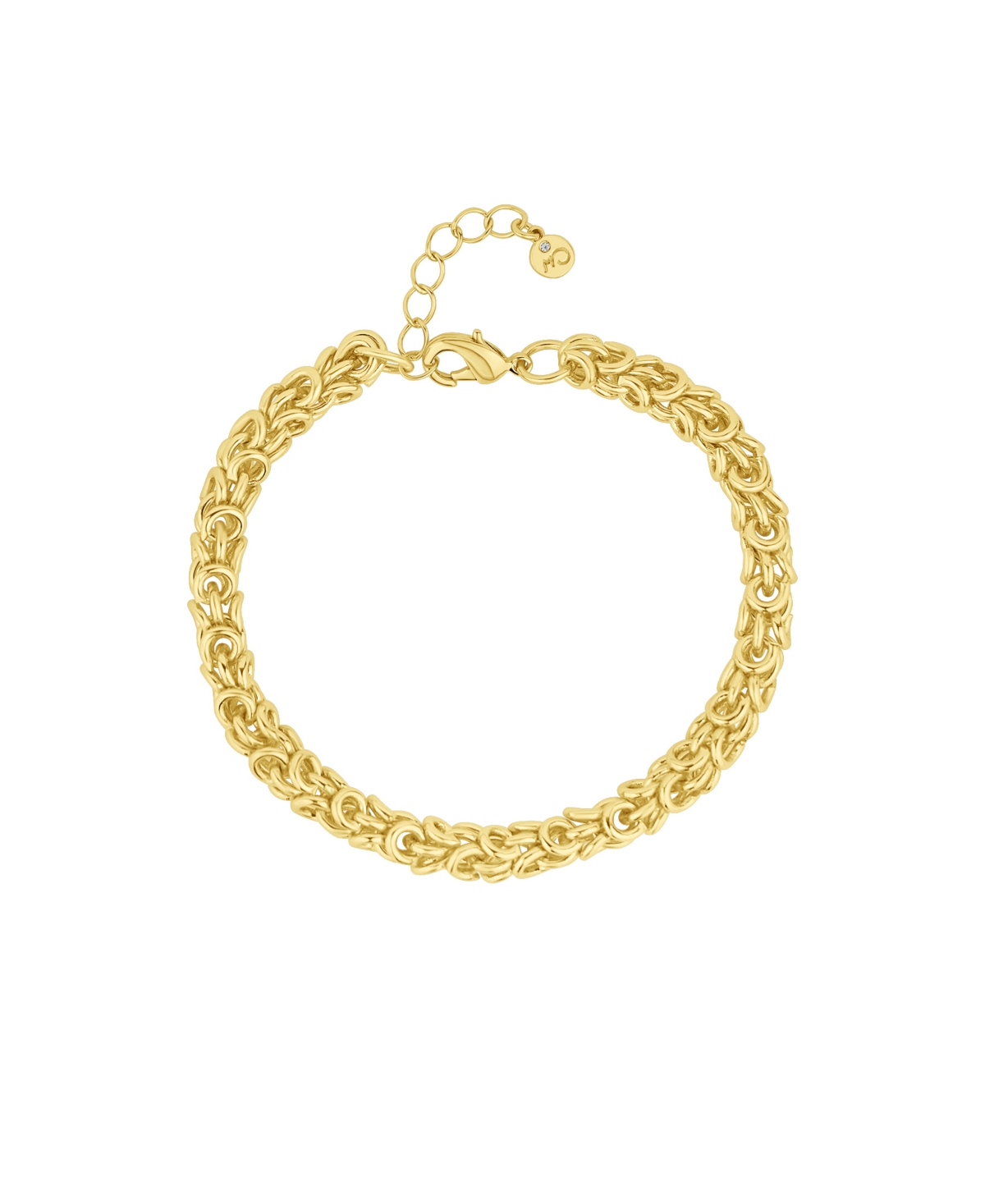 18K Gold Plated or Silver Plated Byzantine Bracelet - Silver