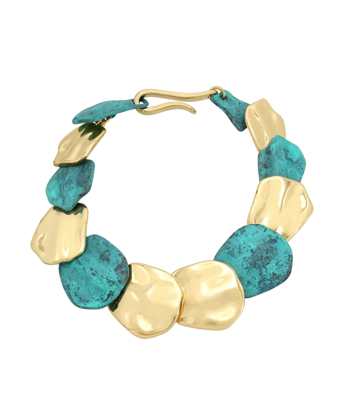 Turquoise Patina Petal Layered Bracelet - Patina