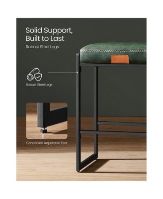 Counter Height Bar Stools Set of 2, Synthetic Leather with Stitching