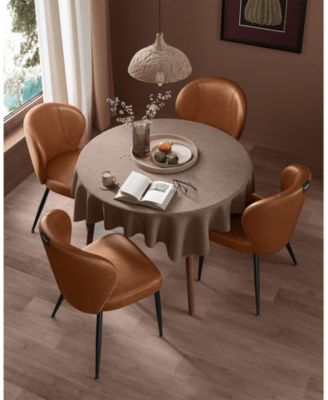 Dining Chairs Set of 2, Upholstered Kitchen Chairs, Synthetic Leather with Stitching