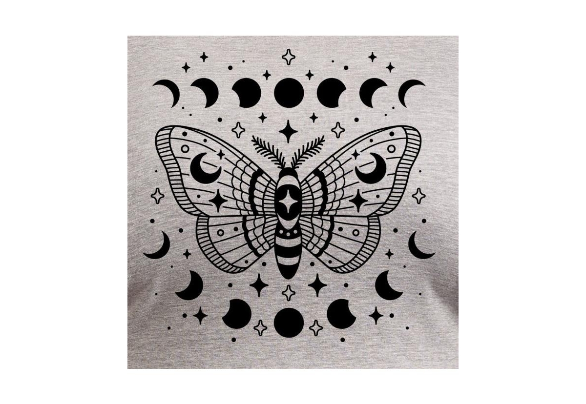 Hybrid Apparel Trendy Plus Size Cosmic Butterfly Graphic Tank In Grey