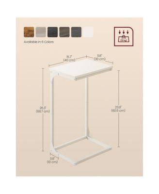 Industrial C-shaped Side Table With Metal Frame