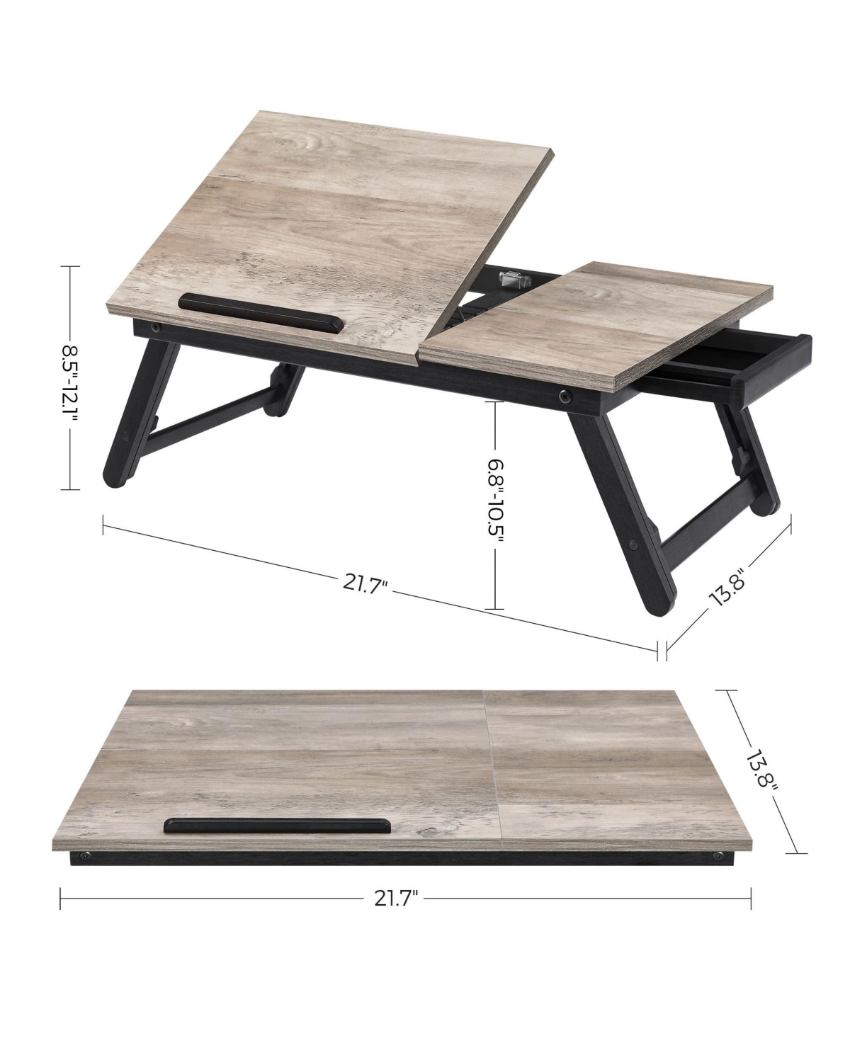 Slickblue Laptop Desk For Bed Or Sofa With Adjustable Tilting Top, Breakfast Serving Tray