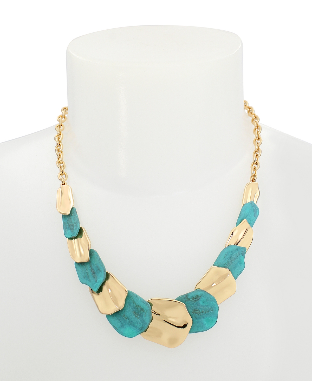 Shop Robert Lee Morris Soho Turquoise Patina Petal Layered Bib Necklace