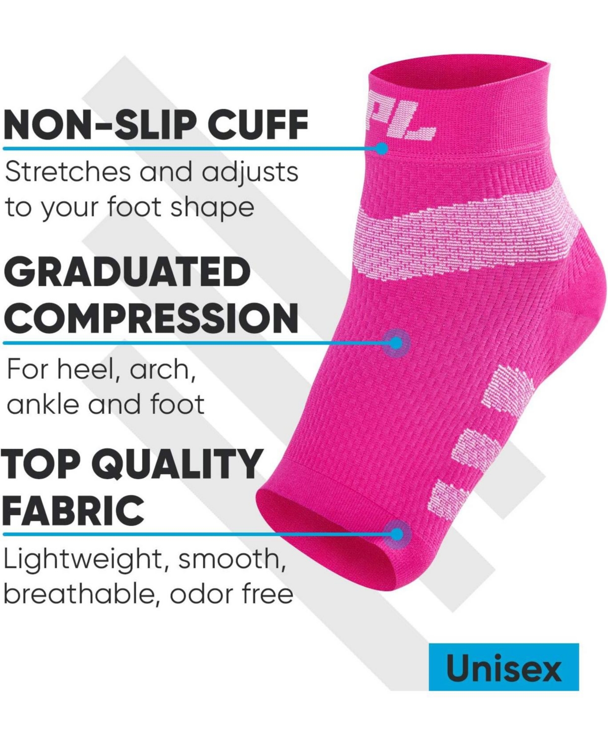 Powerlix Orthopedic Feet Brace Women & Men: for Arthritis, Tendinitis - 1 Pair -(1 pair)