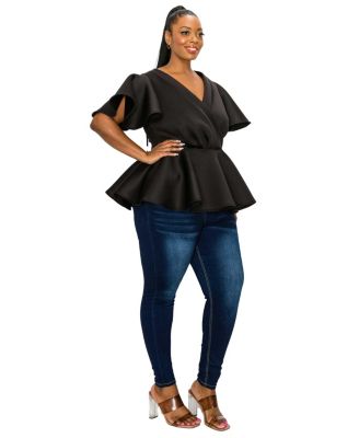 Plus Size Siobhan Neoprene Peplum Top