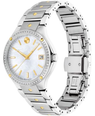 Women's Swiss SE Diamond (1/5 ct. t.w.) Gold-Tone PVD & Stainless Steel Bracelet Watch 32mm