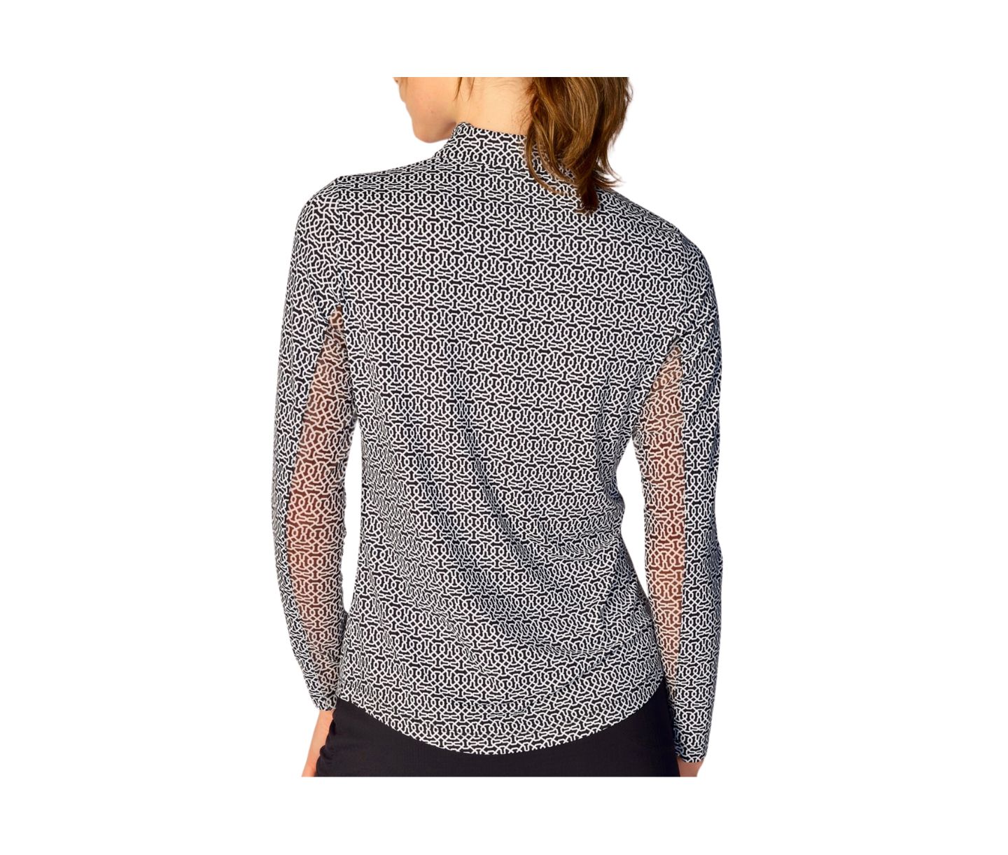 Женский топ G Lifestyle Clothing Long Sleeve Mock Neck, цвет: Чёрный — фото 2