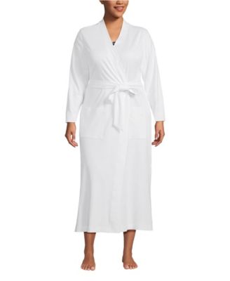 Plus Size Cotton Long Sleeve Midcalf Robe