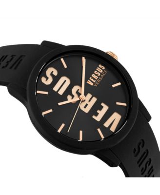 Men's Barbes Silicone Quartz Black Silicone Strap 40mm