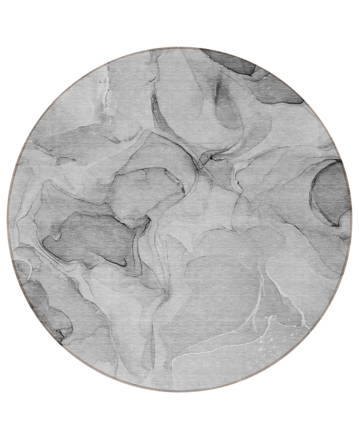 Shop Addison Chantille Machine Washable Acn504 8'x8' Round Area Rug In Gray