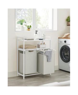 Laundry Hamper, Laundry Sorter With 2 Pull-out And Removable Bags, 2 Shelves, For Laundry Room
