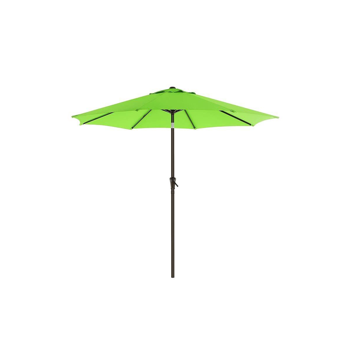 Outdoor Table Umbrella, Sun Shade, Octagonal Polyester Canopy, with Tilt and Crank Mechanism - Red