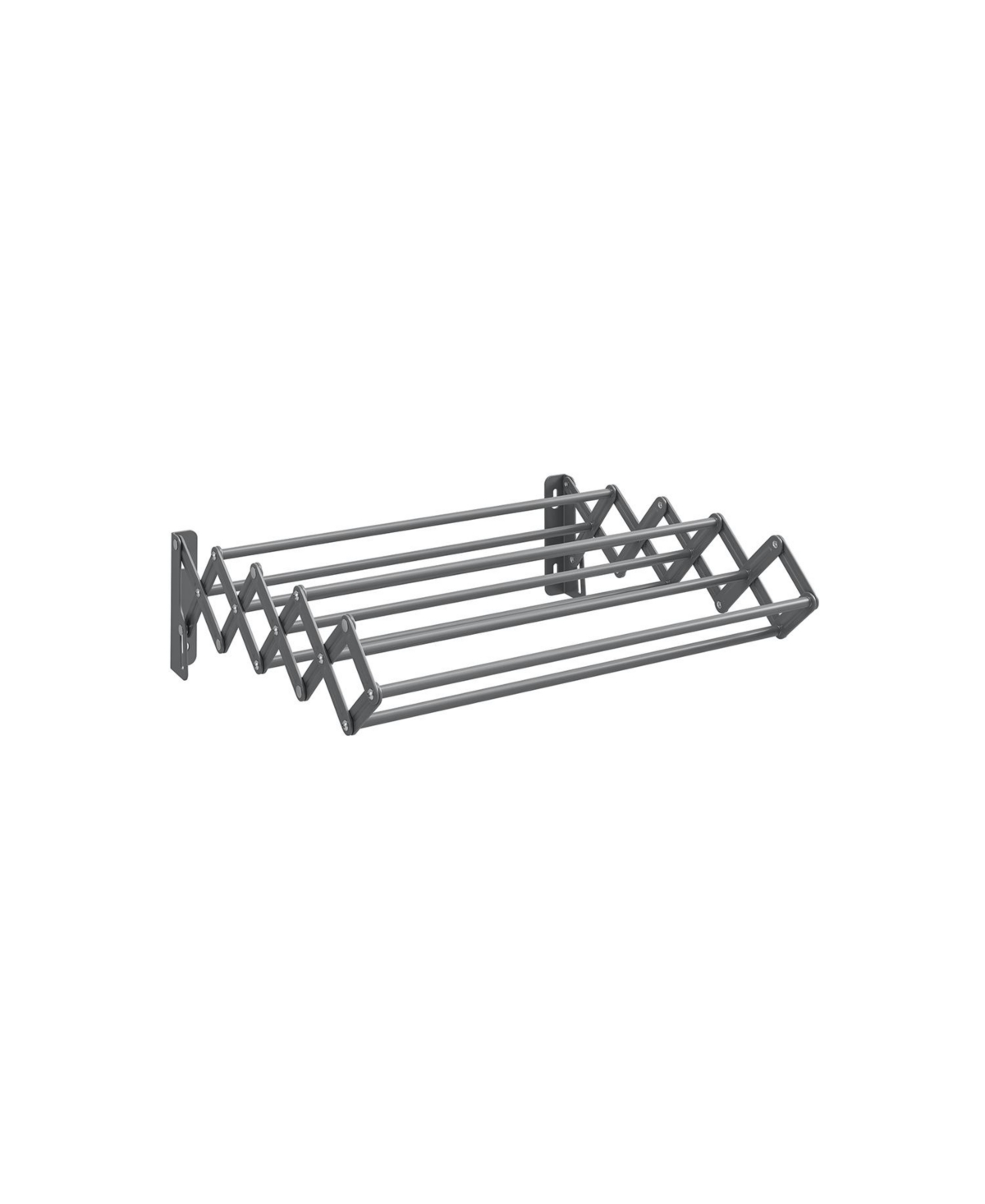 Slickblue Wall-Mounted Drying Rack Clothing, 9 Staggered Hanging Rods, Expandable and Retractable, Steel