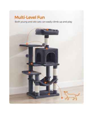 Cat Tree, Cat Tower, Cat Condo With Scratching Posts, Hammock, Plush Perch, Cat Activity Center