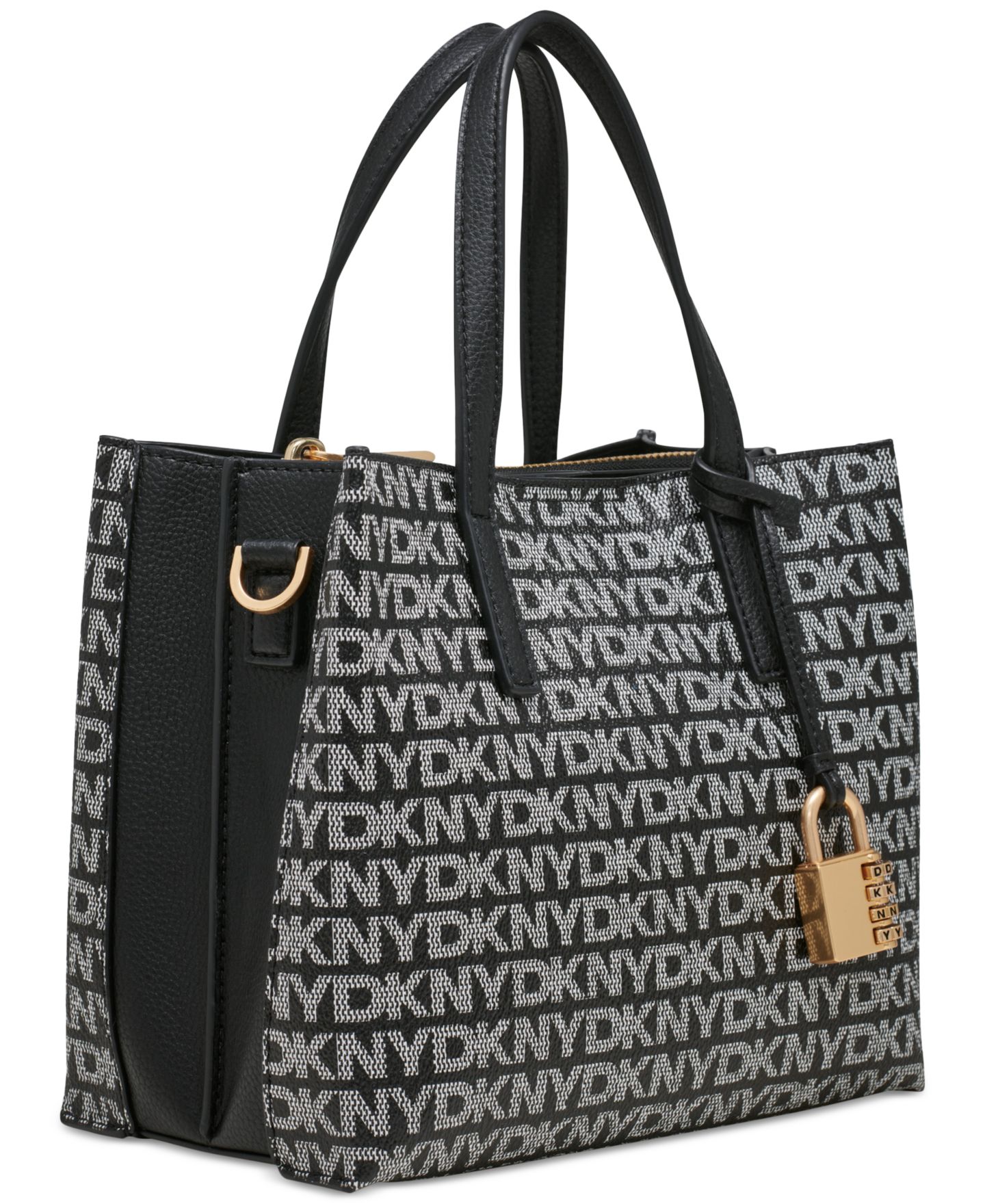 Женская сумка DKNY Farah Logo Crossbody Satchel, цвет: Bk Logo-Bk — фото 3