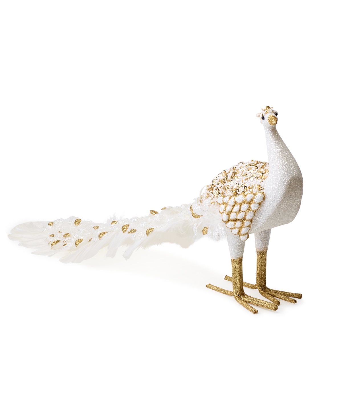 Holiday Lane Shine Bright Feather Peacock Decor with Glitter, Created for Macy's